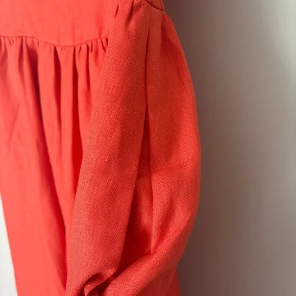 NEW Reformation Janu Midi Linen Dress Red Coral Orange | US 0 UK 4 - Picture 14 of 16